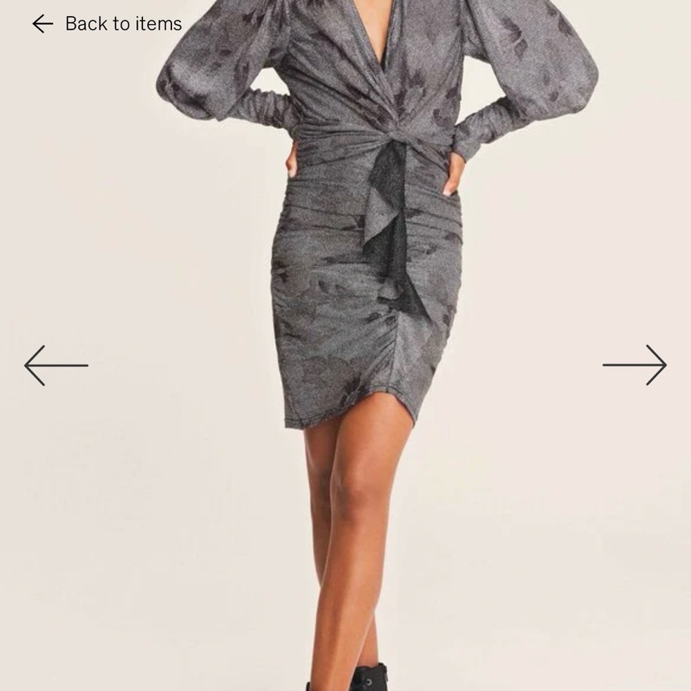 Ba&sh Shimmering Silver Wrap Dress